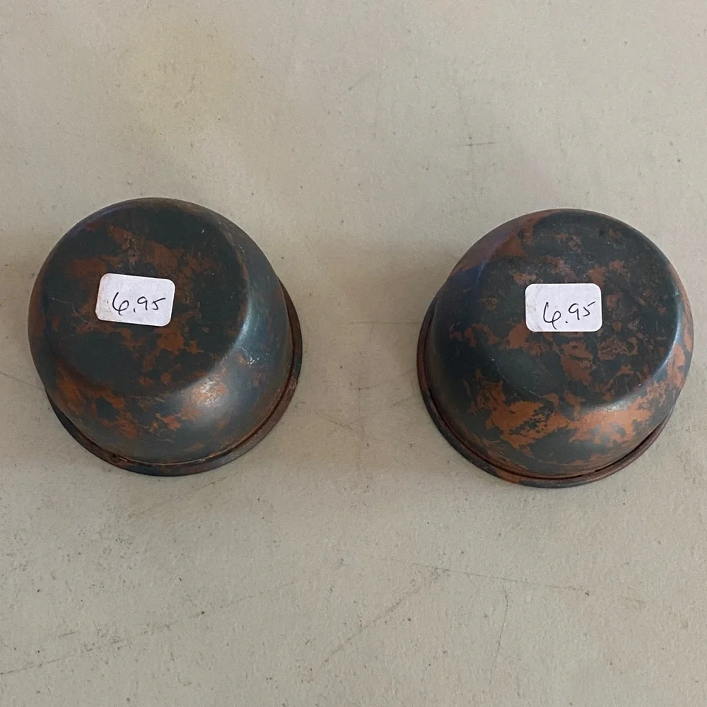 Brown Ceramic Taper Candle Holders - Set of 2